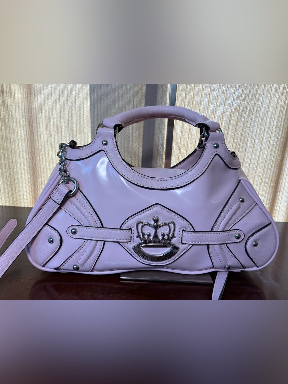 Juicy Couture Pink Patent Leather Top-Handle Shoulder Bag